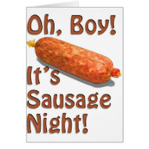 Es ist Wurst-Nacht! Grußkarte