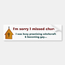 Es tut mir leid verfehlte ich Kirche - 2 Auto Sticker
