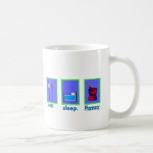 Essen Sie Schlaf-Apotheken-Apotheker-Geschenke Kaffeehaferl