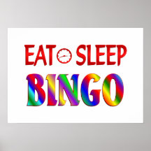 Essen Sie Schlaf-Bingo Plakatdrucke
