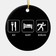 Essen Sie Schlaf-Bowlingspiel-Verzierung Weihnachtsbaum Ornamente