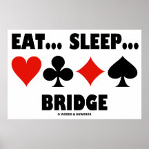 Essen Sie… Schlaf… Brücke (Brücken-Spaß-Karten-Anz Plakat