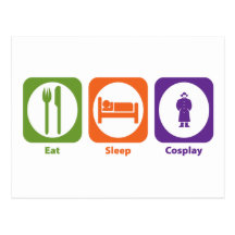 Essen Sie Schlaf Cosplay Postkarte