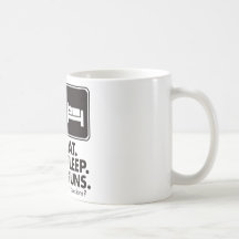 Essen Sie Schlaf-Gewehre - Schwarzes Kaffeetassen