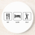 Essen Sie Schlaf-Golf-Untersetzer