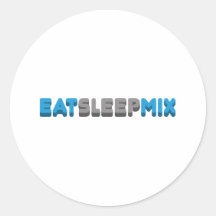 Essen Sie Schlaf-Mischung Runde Sticker