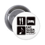 Essen Sie Schlaf-Musik - Schwarzes Button