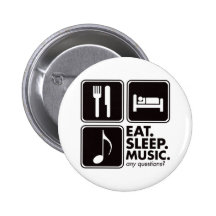 Essen Sie Schlaf-Musik - Schwarzes Button