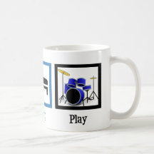 Essen Sie Schlaf-Spiel-Trommeln Kaffee Haferl