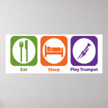 Essen Sie Schlaf-Spiel-Trompete Posterdruck