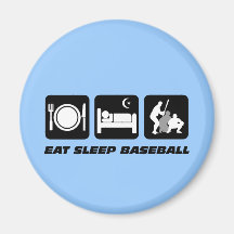 Essen Sie Schlafbaseball Kühlschrankmagnete
