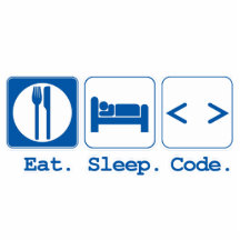essen Sie Schlafcode (HTML) Fotostatue