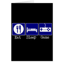 Essen Sie, schlafen Sie, Spiel Karte
