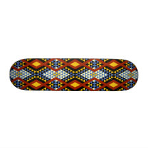 Ethnische Raute Anden entwerfen Blau und Gelb Individuelle Skateboards