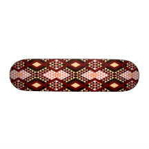 Ethnische Raute Anden entwerfen Rosa und Scharlach Bedrucktes Skateboard