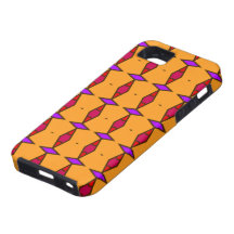 Ethnische Rautediamanten Rot, lila auf Orange iPhone 5 Etui