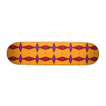 Ethnische Rautediamanten Rot, lila auf Orange Skateboarddecks