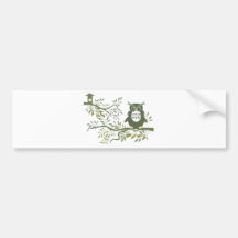 Eule 3 ~ Eule, die auf Baumast sitzt Auto Sticker