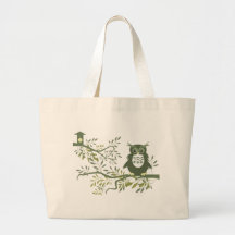 Eule ~ Eule, die auf Baumast sitzt Tasche