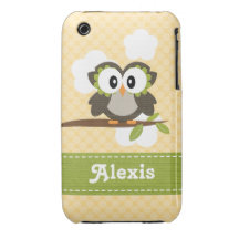 Eule iPhone 3g 3gs Case-Mate-Fall-Abdeckungs-Gelb iPhone 3 Case-Mate Hülle