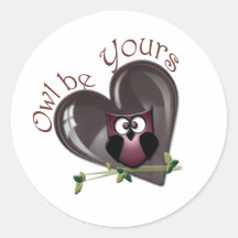 Eule ist Ihre, die Geschenke des Valentinsgrußes Runde Sticker
