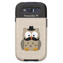 Eule mit dem Schnurrbart und Hut Samsung Galaxy SIII Hüllen