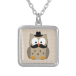 Eule mit dem Schnurrbart und Hut Personalisierter Schmuck