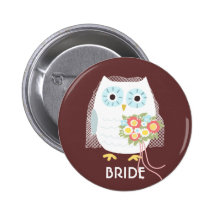 Eulen-Braut-Illustration mit kundenspezifischem Te Buttons