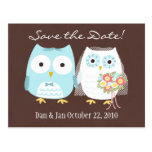 Eulen, die Save the Date niedliche Braut und Bräut Postkarten