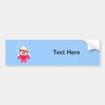 Eulen-Eulen-Vogel-Rosa-Schnee-Winter-Hut-buntes ni Auto Sticker