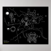 Eulen-Höhlen-Karte - Doppelspitzen Poster