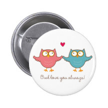 Eulen-Liebe Sie Anstecknadelbutton