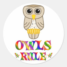 Eulen-Regel Runder Sticker