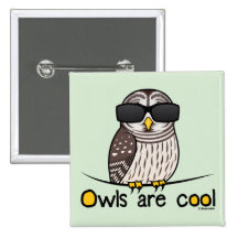 Eulen sind cool! anstecknadelbutton
