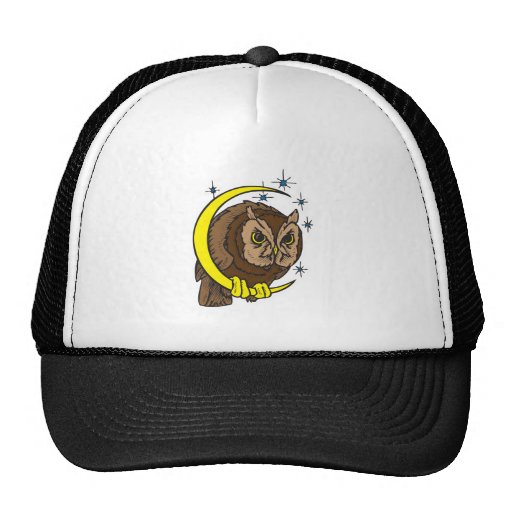 Eulen-und Mond-Tätowierungs-Entwurf Baseballmützen