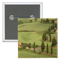 Europa, Italien, Toskana, Monticchiello. Curvy Anstecknadelbuttons