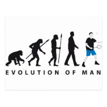 evolution badminton postkarte