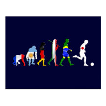 Evolution der japanischen Fußballfußballspielerges Postkarte