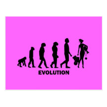 Evolution des Einkaufens Postkarte