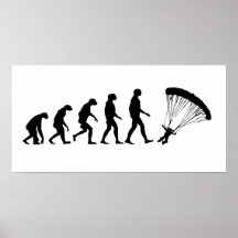Evolution des Fallschirmspringens Plakatdrucke