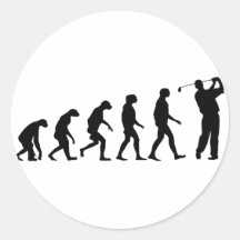Evolution des Golfs Runder Aufkleber