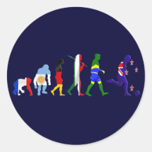 Evolution des Neuseeland-Fußballfußballs Runder Sticker