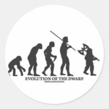 Evolution des Zwergs Runde Sticker