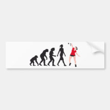 evolution female badminton player autosticker