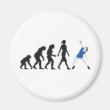 evolution female badminton player kühlschrankmagnete