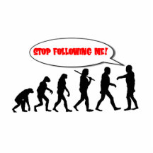 Evolution. Stoppen Sie, mir zu folgen Foto Figuren