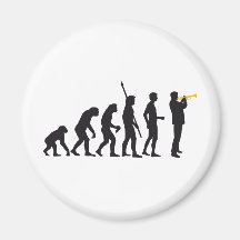 evolution trumpet player kühlschrankmagnet
