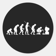 Evolution von Videospiel-SpielGamer Runde Sticker