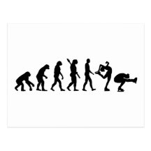Evolutions-Zahl Skatenpaar Postkarten