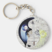 Ewiger Zen-Schwertfechter Yin u. Yang Keychain Schlüsselband